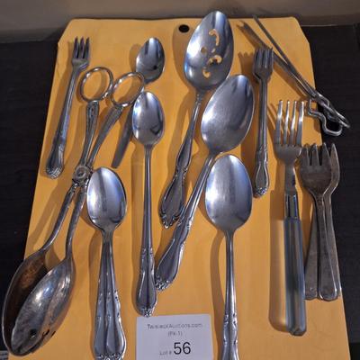mixed lot of stainless steel flatware