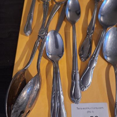 mixed lot of stainless steel flatware