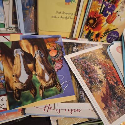 bundle of greeting cards- fills a braums medium grocery bag just over half full (see all photos).