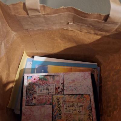 bundle of greeting cards- fills a braums medium grocery bag just over half full (see all photos).