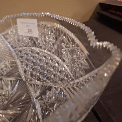Cut Glass bowl ABP  has damage on one "corner"