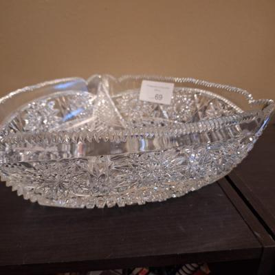 Cut Glass bowl ABP  has damage on one "corner"