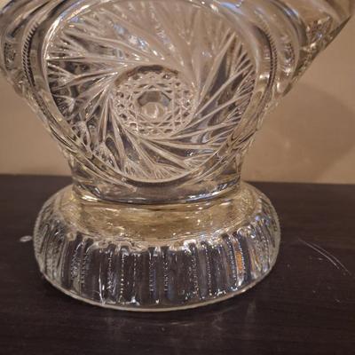 LE Smith pressed glass punch bowl base