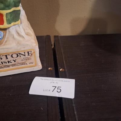 Lionstone "Proud Indian" (or "Casual Indian") porcelain whiskey decanter. -empty