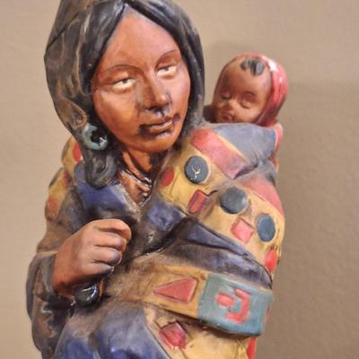 Hoffman "Flathead Squaw & Papoose" decanter. Empty- cork separated from lid