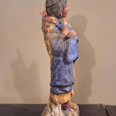 Hoffman "Flathead Squaw & Papoose" decanter. Empty- cork separated from lid