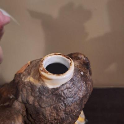 American Bald Eagle vintage Ezra Brooks porcelain collector series liquor decanter, empty