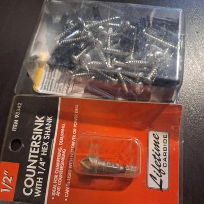 drill bits, countersink , screws and misc. see all photos.