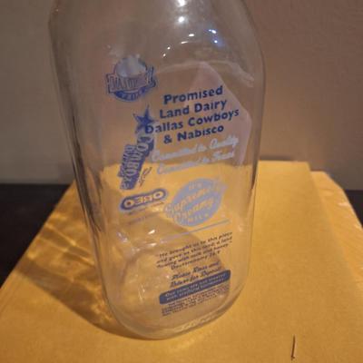 Promised Land Dairy Dallas Cowboys Oreo Limited Edition glass milk bottle