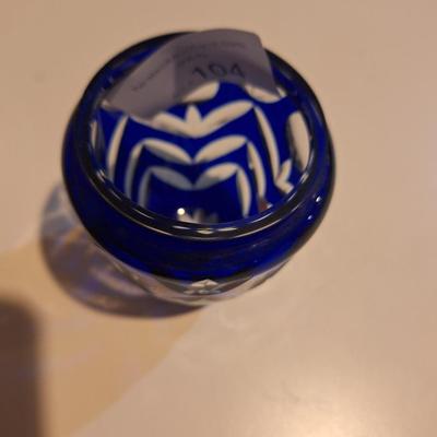 cobalt blue cut to clear base- maker unknown see all photos.