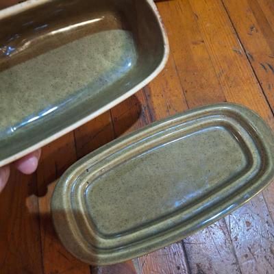 Green butter sidh with scalloped lid