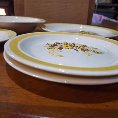 vintage cera stone plates, similar to mikasa but only marked USA on the back.