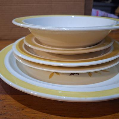 vintage cera stone plates, similar to mikasa but only marked USA on the back.