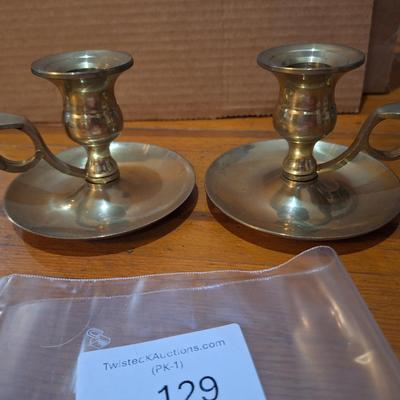 Brass chamberstick candle holders