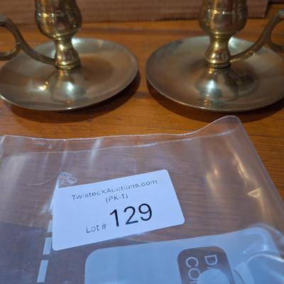 Brass chamberstick candle holders