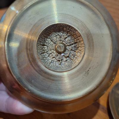 Brass chamberstick candle holders