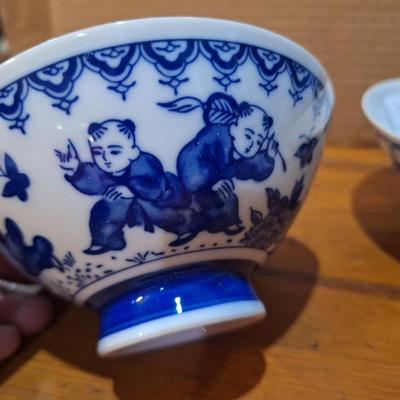 vintage japanses porcelain rise bowls