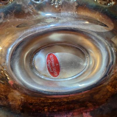 silver-plate pitcher and gravy boat