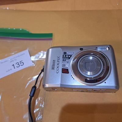 Nikon Coolpix L19 digital camera in silver.