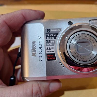 Nikon Coolpix L19 digital camera in silver.