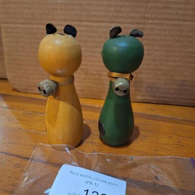 vintage wooden salt and pepper shakers