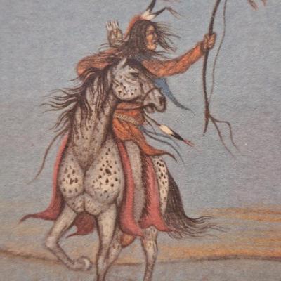 Small print titled "Buffalo Scout" by Johnny Tiger, print 1987 /3000 in frame