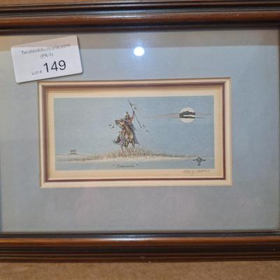 vintage Johnnie Tiger Indian art print titled "Farewell".  #1853/3000