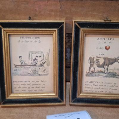 small framed prints from early 19th centry grammar series