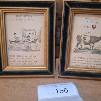 small framed prints from early 19th centry grammar series