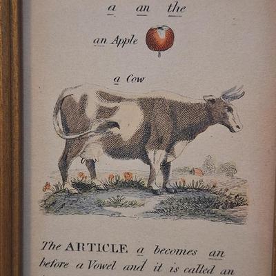 small framed prints from early 19th centry grammar series