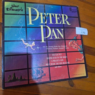  vintage Walt Disney's Peter Pan soundtrack vinyl LP record