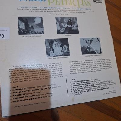  vintage Walt Disney's Peter Pan soundtrack vinyl LP record