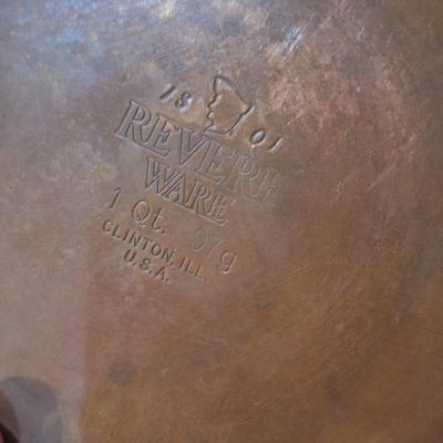 Revere ware copper bottomed stainless steel pots with lids