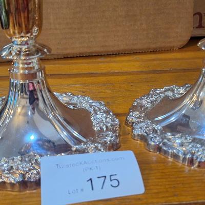 Vintage Sheffield  silverplated Baroque candlesticks