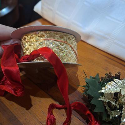 2 blown glass ornmanets and misc other Christmas items.