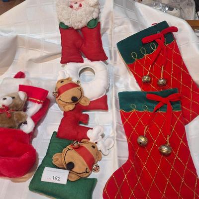 stockings and door or wall hanging NOEL sign