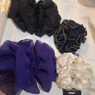 hair scruchies and barrettes