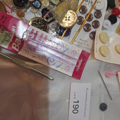 lots of buttons and misc other items mixed in