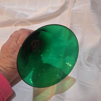 vintage Baccarat Crystal Vega Emerald Green Rhine wine glass