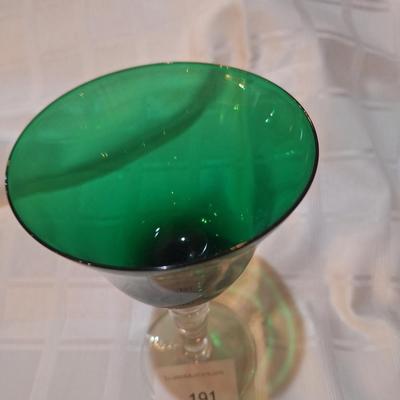 vintage Baccarat Crystal Vega Emerald Green Rhine wine glass