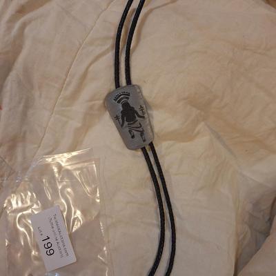 Vintage Southwester bolo tie with Native American Kachina Dancer- silver tone but does not apepar to be sterling.