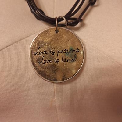 Love is patient love is kind pendant necklace