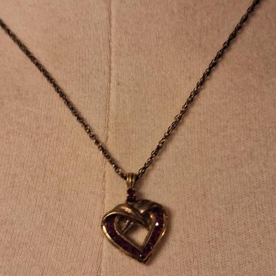 heart shaped pendant and chain.