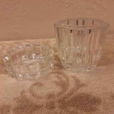 small crystal jar with lid