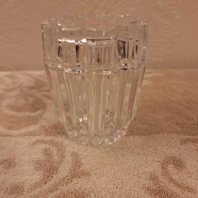 small crystal jar with lid