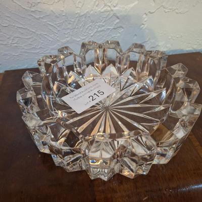 Cut crystal ashtray- heavy lead crystal glass