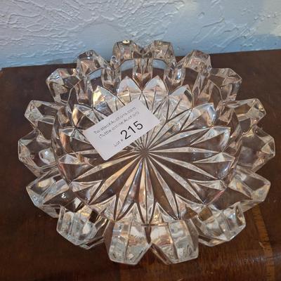 Cut crystal ashtray- heavy lead crystal glass