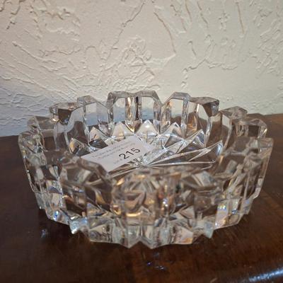 Cut crystal ashtray- heavy lead crystal glass