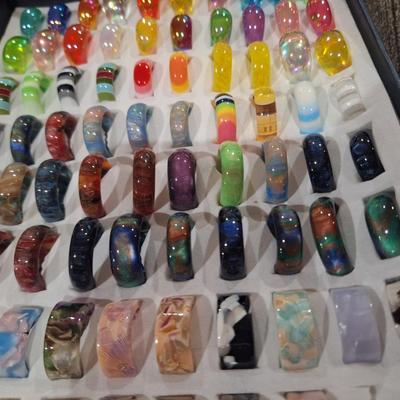 acrylic or resin rings in various sizes