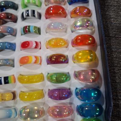 acrylic or resin rings in various sizes